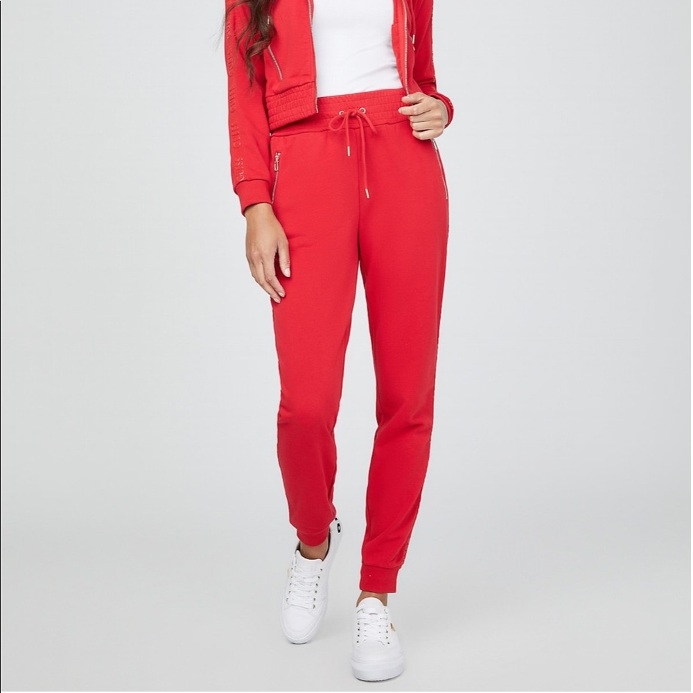 Guess Kaira Logo Jogger, Rugby Red, Size Small